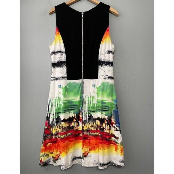 Jolibel Womens Size 8 Sleeveless Jersey Knit Dopamine Dress Artsy Funky Abstract - Picture 4 of 11